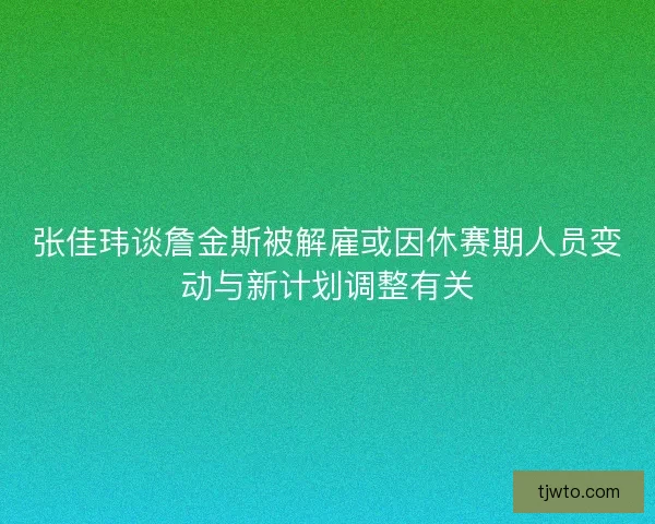 张佳玮谈詹金斯被解雇或因休赛期人员变动与新计划调整有关