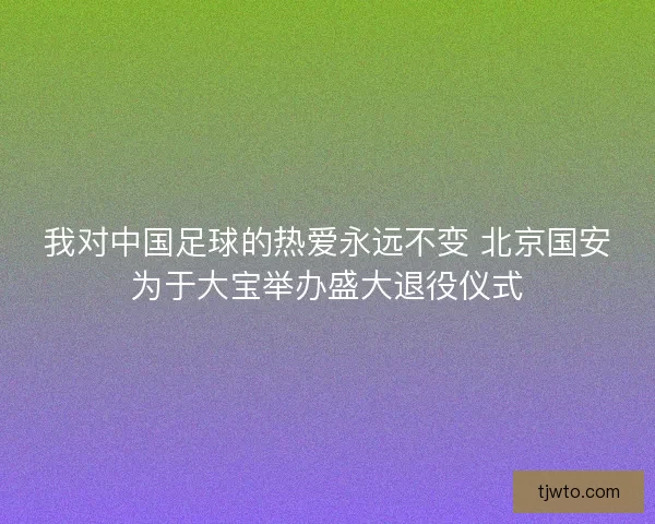 我对中国足球的热爱永远不变 北京国安为于大宝举办盛大退役仪式
